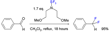 bis(2-methoxyethyl)aminosulfur trifluoride reaction