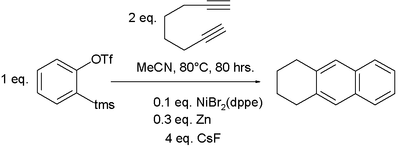 Alkyne trimerization involving an aryne