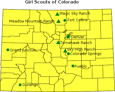 Girl Scouts of Colorado Map