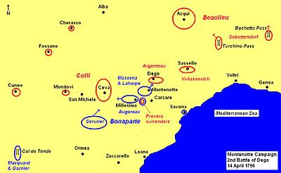 Montenotte Campaign, Battle of Dego, 14 April 1796