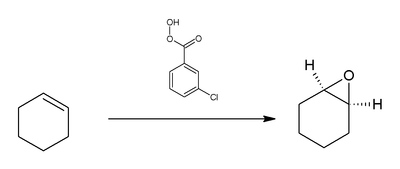 Reaction of cyclohexene with mCPBA.png