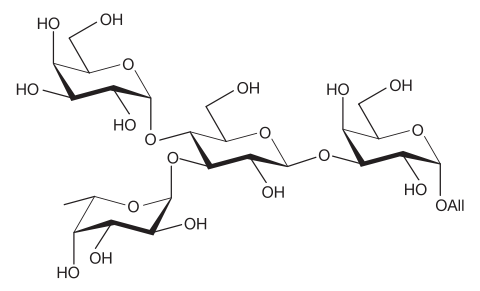 Allyl α-L-fucopyranosyl-(1→3)-[α-D-galactopyranosyl-(1→4)]-α-D-glucopyranosyl-(1→3)-α-D-galactopyranoside