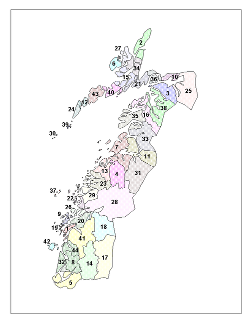 Location of Nordland Municipalities