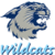 A logo of a grey and navy blue cartoon wildcat snarling, with the text "Wildcat" below in a lighter blue.
