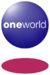 A blue orb with the word Oneworld in the middle and a red disc below