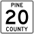 Pine County Route 20 MN.svg