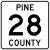 Pine County Route 28 MN.svg