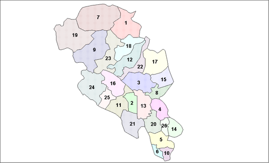 Location of Oppland Municipalities