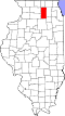 State map highlighting DeKalb County