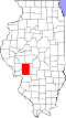 State map highlighting Macoupin County