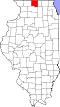 State map highlighting Winnebago County