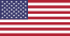 The Flag of the United States, with a blue rectangle and 50 stars in the top left and 13 stripes, alternating red and white, on the rest of the flag