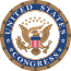 The Seal of the US Congress, a circle with brown around blue around an eagle