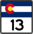 State Highway 13 marker