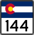 State Highway 144 marker