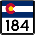State Highway 184 marker