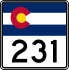 State Highway 231 marker