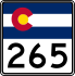 State Highway 265 marker
