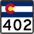 State Highway 402 marker