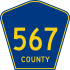 County Route 567 marker