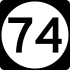 Route 74 marker