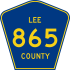 Lee County Road 865 marker