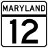 Maryland Route 12 marker