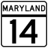 Maryland Route 14 marker