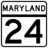 Maryland Route 24 marker