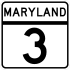 Maryland Route 3 marker