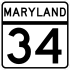 Maryland Route 34 marker