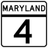 Maryland Route 4 marker