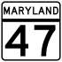 Maryland Route 47 marker