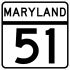 Maryland Route 51 marker