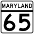 Maryland Route 65 marker