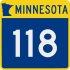 Trunk Highway 118 marker