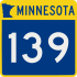 Trunk Highway 139 marker