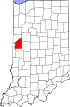 State map highlighting Fountain County