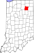 State map highlighting Whitley County