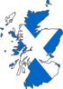 Map of Scotland coloured by its flag