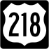 U.S. Route 218 marker