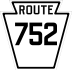 PA Route 752 marker