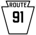 PA Route 91 marker