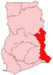 Location of Vola Region in Ghana
