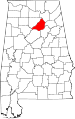 State map highlighting Blount County