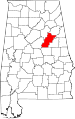 State map highlighting Talladega County