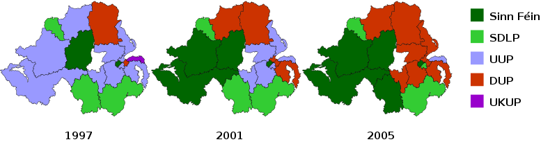 Northern Ireland election seats 1997-2005.svg