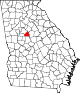 State map highlighting Butts County