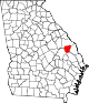 State map highlighting Jenkins County