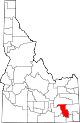 State map highlighting Bannock County